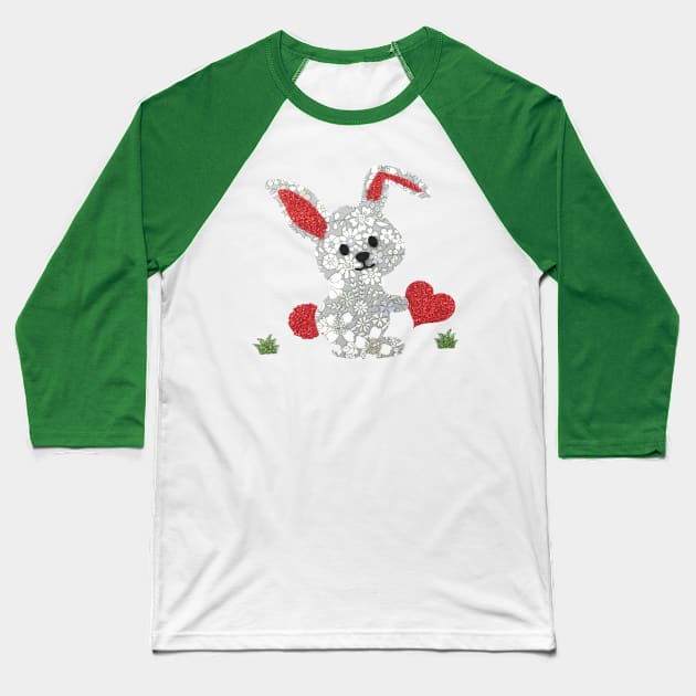 cute bunny Baseball T-Shirt by piggydesigns